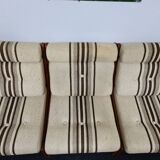 Set de salon vintage des années 70 en teck 6 pièces