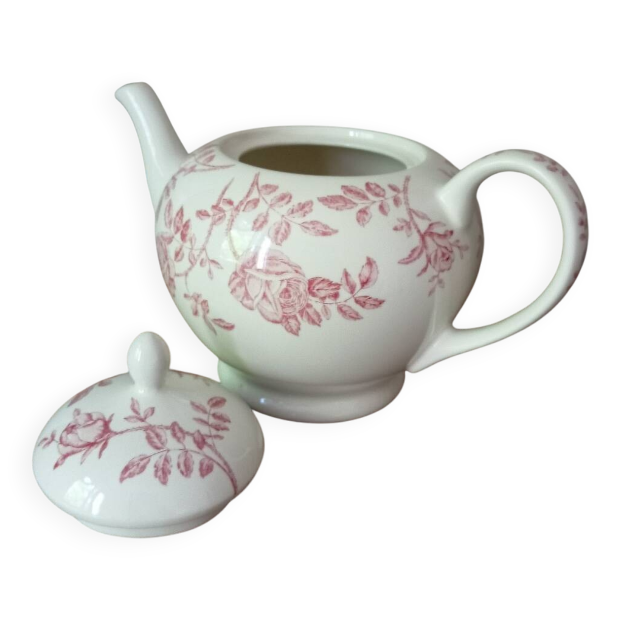 Théière décor à la rose de Churchill - England