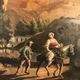 Louis XVI style trumeau in 19th century lacquered wood 196x172cm