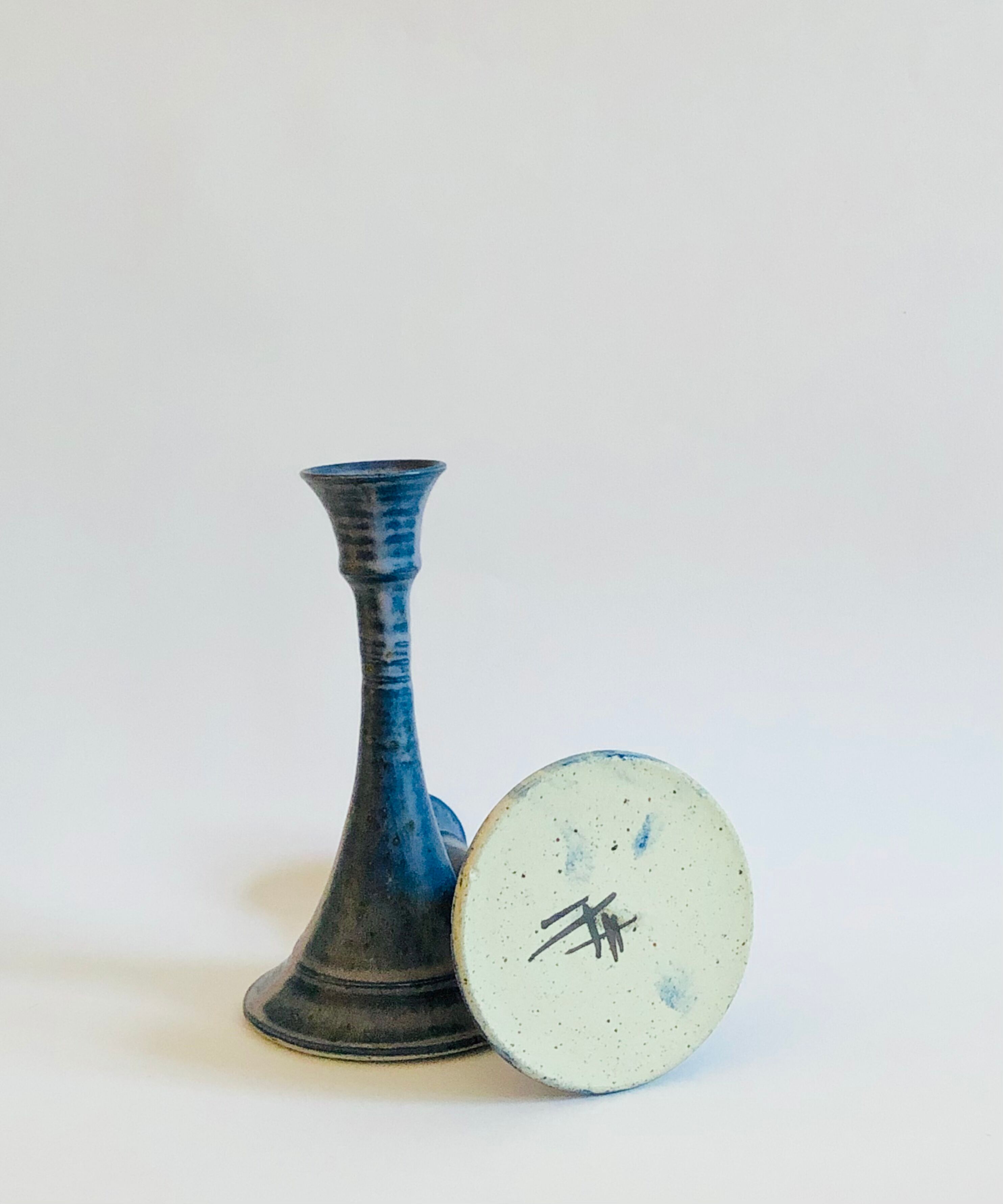 Pair of vintage ceramic candle holders