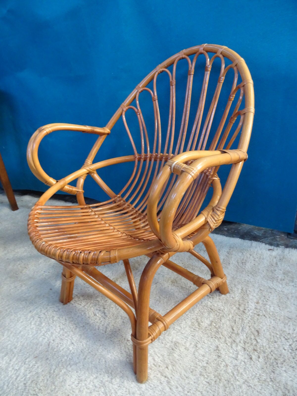 Fauteuil rotin coquille adulte