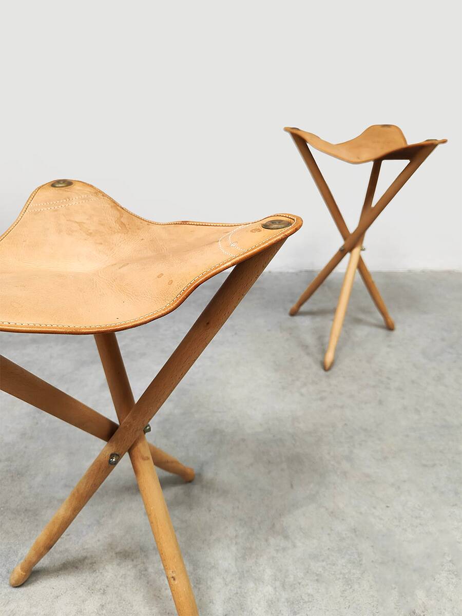 2 tabourets pliants vintage
