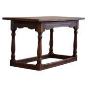 Bureau / Table à manger par ébéniste danois en chêne, style baroque, années 1970