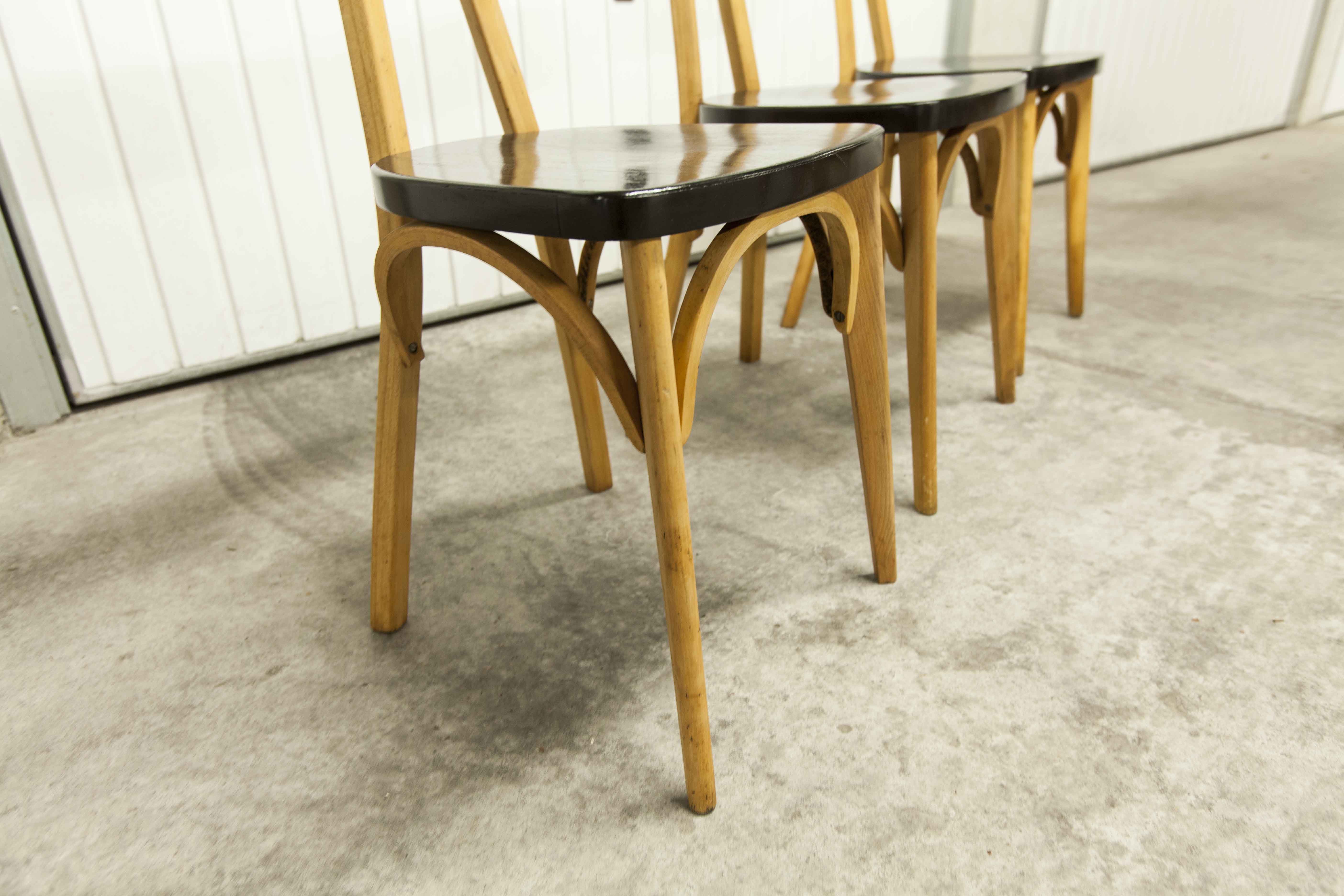 Set of 6 restored Luterma "banana" chairs