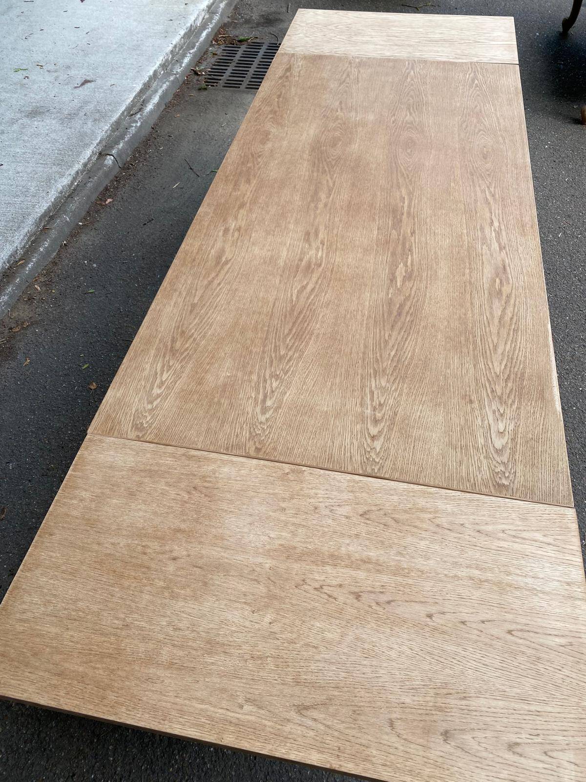 Extendable farmhouse dining table, renovated in raw wood, 270cm