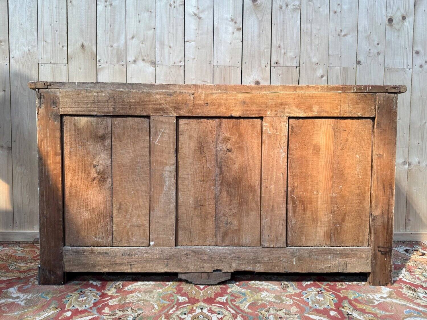 Low plinth buffet – Louis XIV period – Reclaimed wood & Faux marble