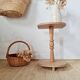 Brutalist side table in raw wood