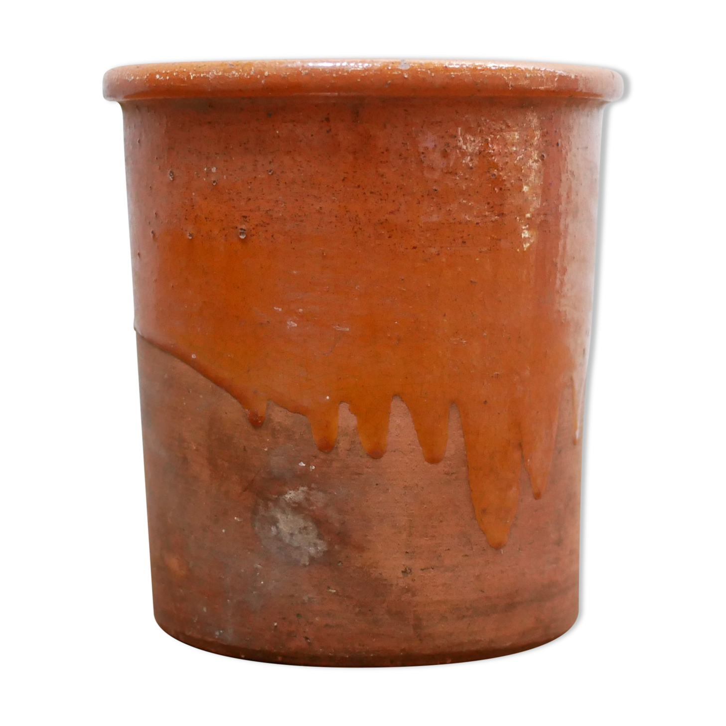 Vintage pot in glazed terracotta