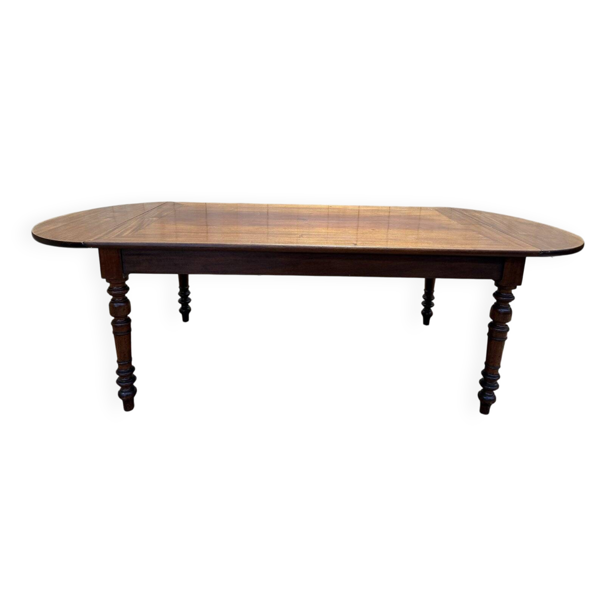 Louis Philippe mahogany farm table with flaps