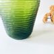 Green carved glass vase