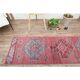 1970s Turkish Oushak Handmade Wool Cotton Pink Area Rug 86x276