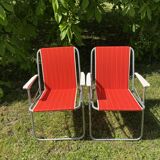 Pair of 70s folding camping chairs