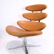 Corona Lounge Chair Model EJ 5 Made In Walnut Elegance Leather By Poul M. Volther