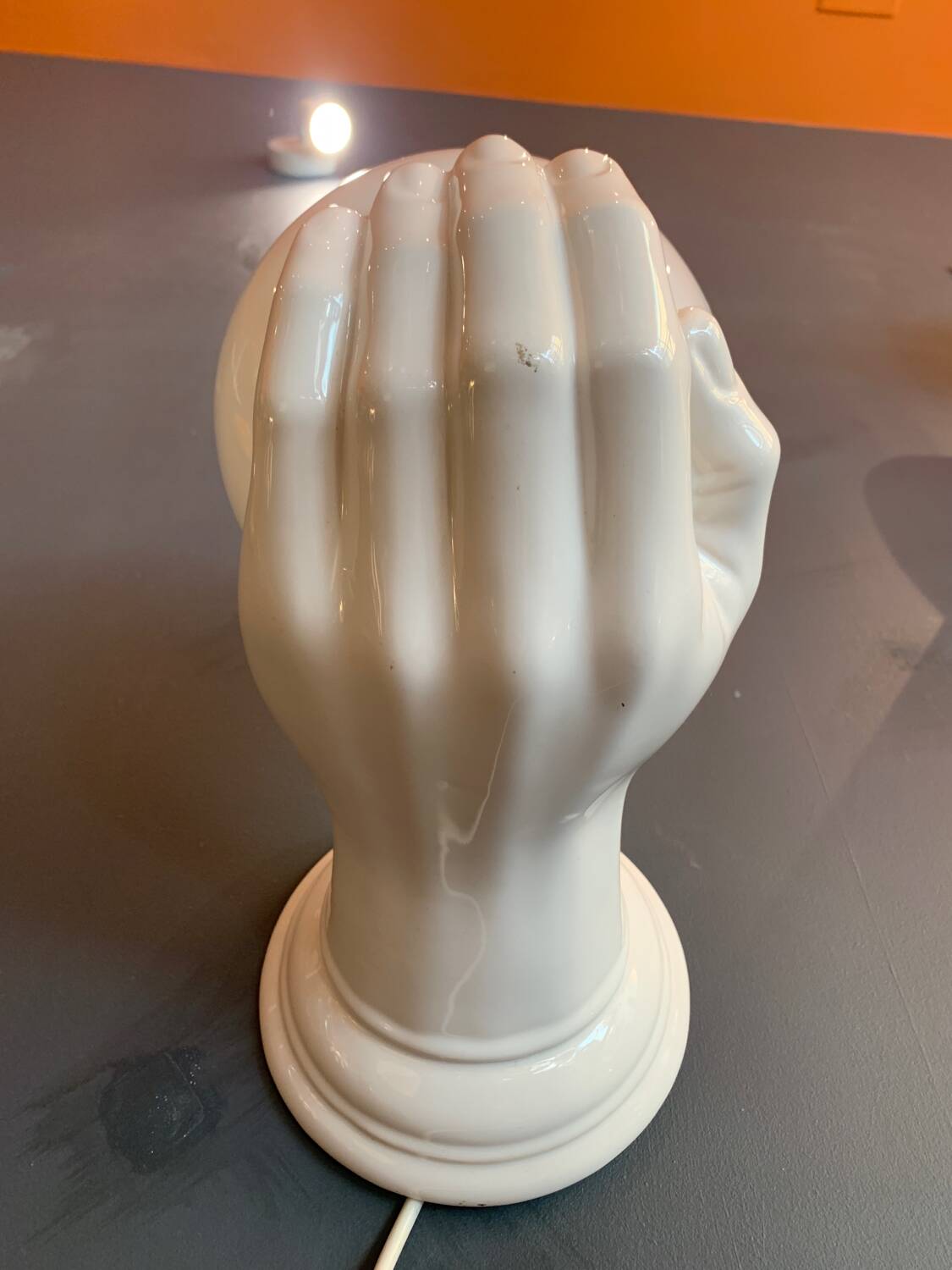Handmade ceramic wall lamp from the 80s