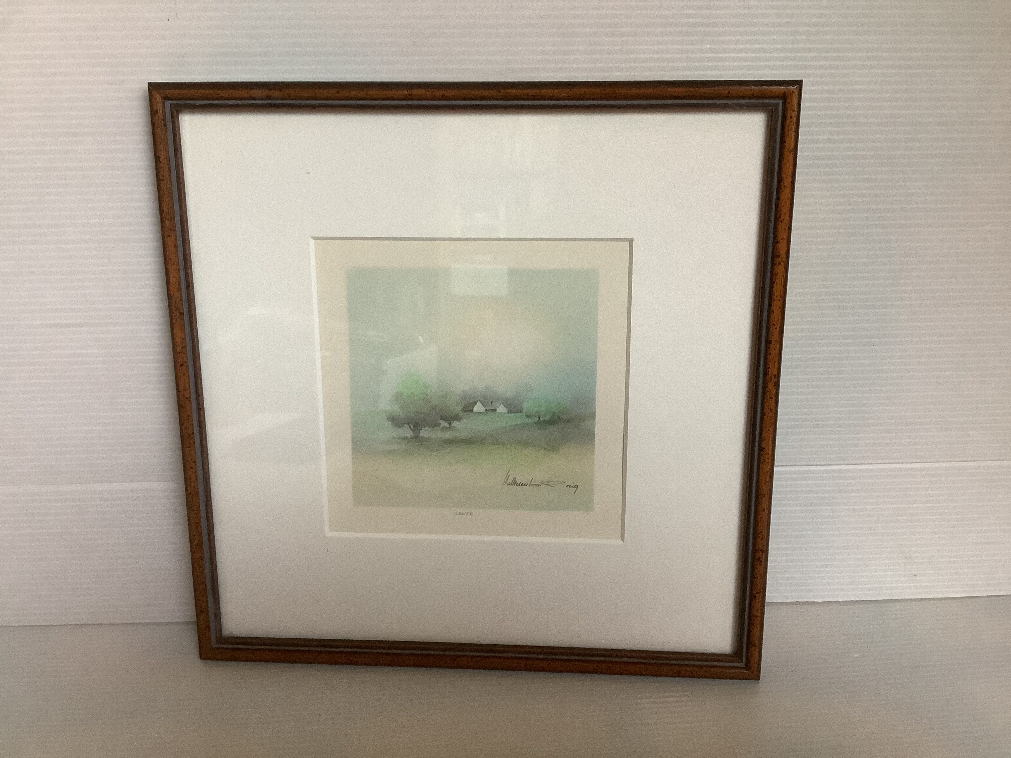 Watercolor of landscape signed