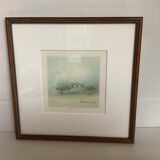 Watercolor of landscape signed