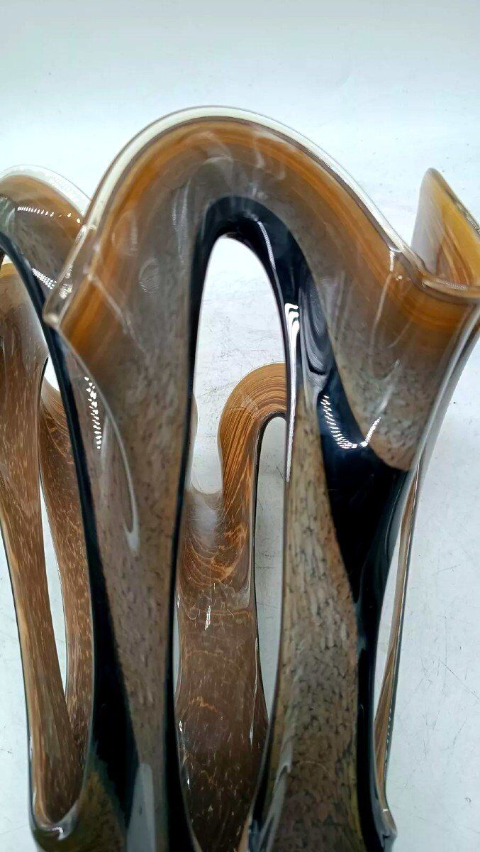 Grand Vase En Verre  Des Années 70