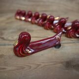 10 ceramic knife holders in burgundy duck with gold edging