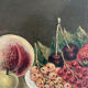 Old oil painting still life Flemish fruits