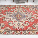 4x7 classic red vintage rug, 126x227cm