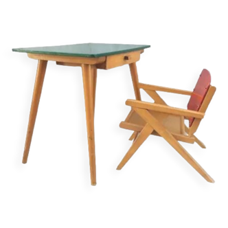 Bureau enfant Baumann pied compas et chaise