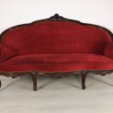 Red velvet bench