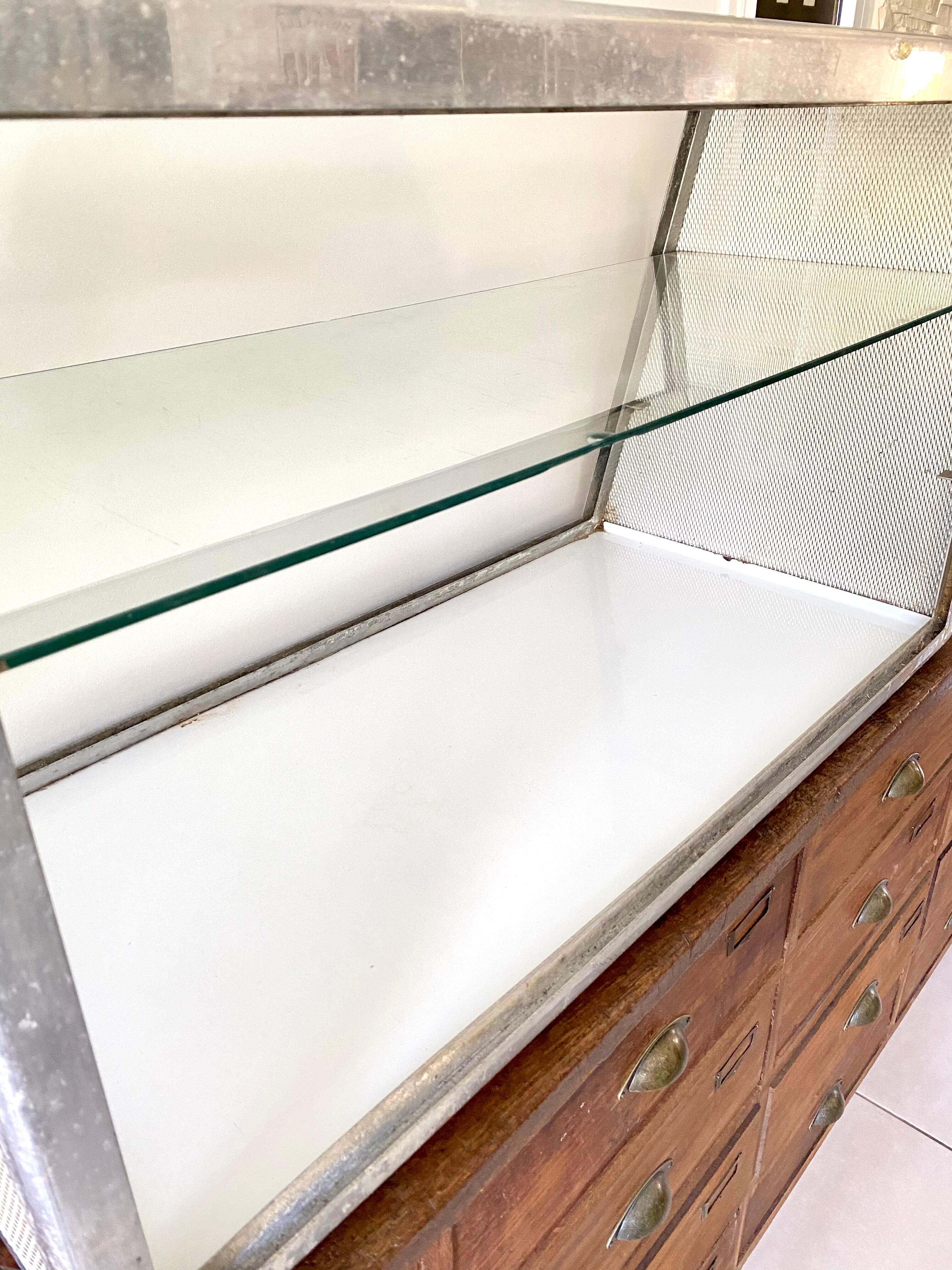 Old stainless steel window