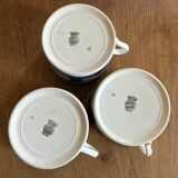 3 antique Badonviller cups