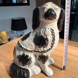 Pair of Staffordshire-type ceramic dogs - King Charles - 20th century