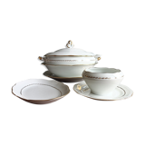 SFP service dish set - Limoges - White and golden