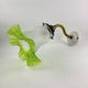 Antique wall lamp with swan neck + pleated green tulip - Art Deco