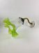 Antique wall lamp with swan neck + pleated green tulip - Art Deco