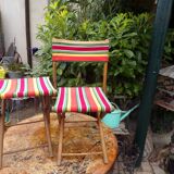 Vintage camping armchair and stool