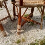 Pair of art deco garden chairs in patinated woven wicker