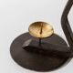Vintage wrought iron candlestick from the 1960s, zigzag design with removable snuffer.