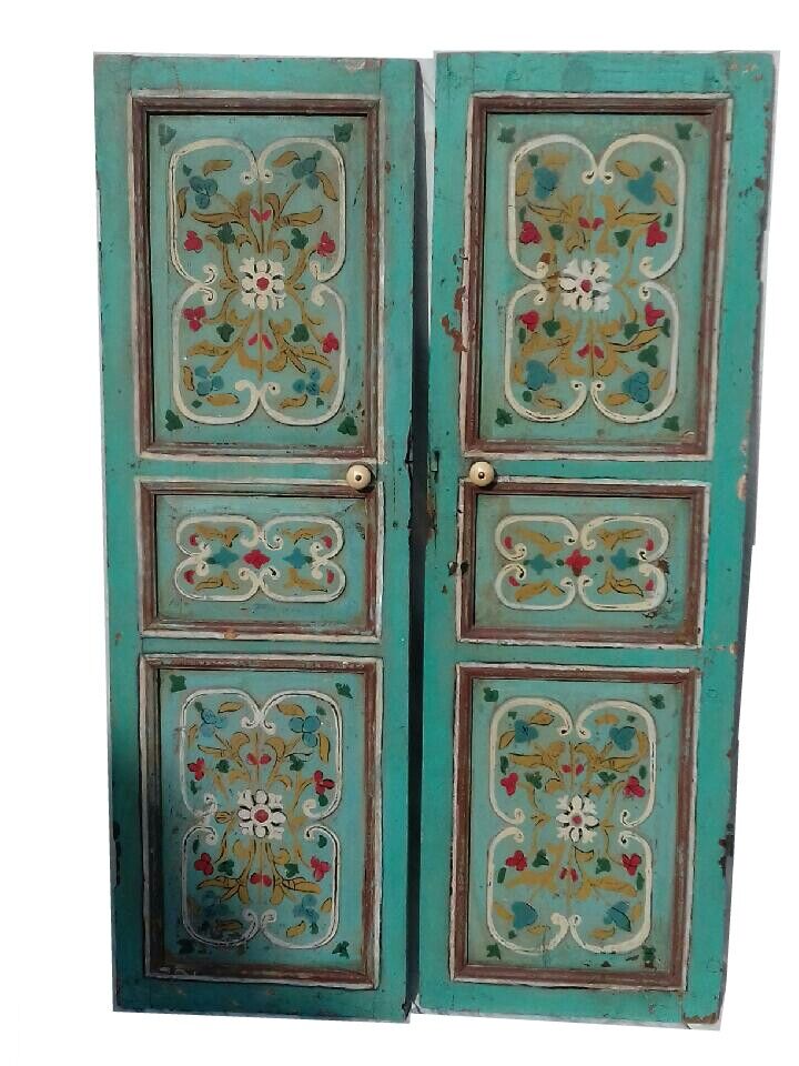 Pair of old painted wooden doors