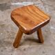 Brutalist stool in solid elm, French work from the 1960s