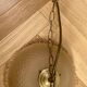Art Deco beige gold glass pendant light with fringes