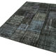 Hand-knotted oriental overdyed 171 cm x 240 cm black patchwork carpet
