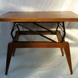 Table à système années 50, plaquée chêne