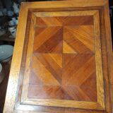 Parisian solid wood cabinet with triple inlaid drawers patinated