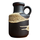 Brown fat lava vase by Scheurich model 414-16 West-Germany 1970s