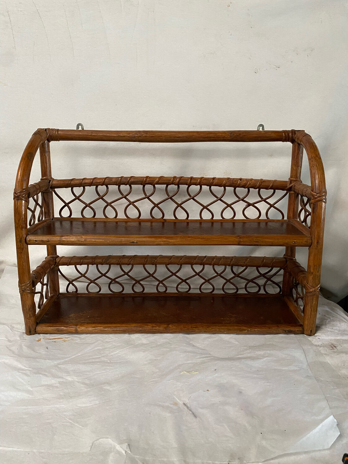 Vintage rattan shelf