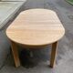 Scandinavian round extendable dining table stripped in raw oak 1980