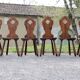 Série de six chaises brutaliste