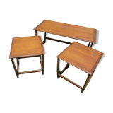 Nesting coffee tables in teak