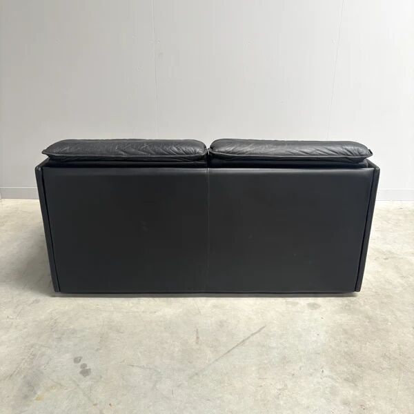 Black leather 2 seat sofa by Dreipunkt, 1970s