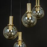 Large smoked glass chandelier design by Ott Int. Germany, 1970s.