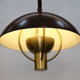 Fog and Morup Mid Century Modern Brass Pendant Lamp, Danish 1960s Brown XL