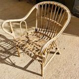 Rare fauteuil en rotin